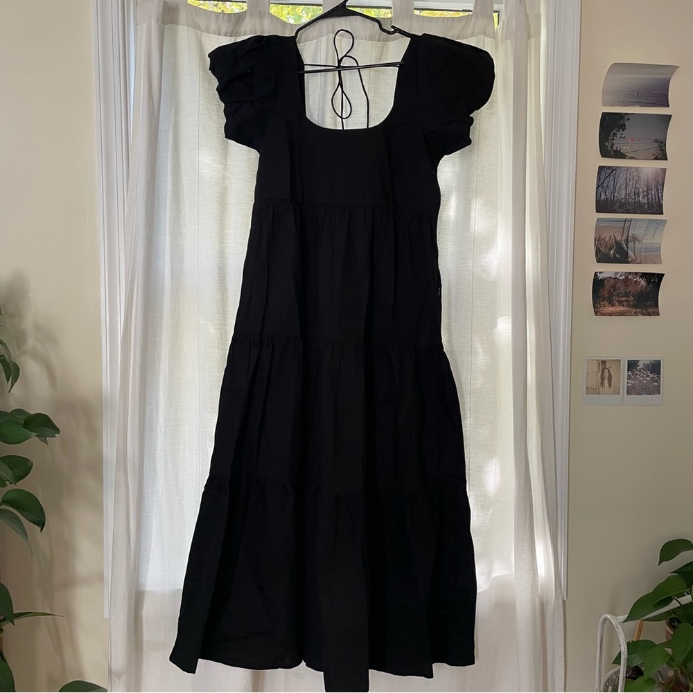 Madewell Reistor Puff Sleeve Tiered Maxi Dress
